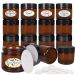 2 oz Amber Glass Jars,15 Pack Empty Cosmetic Containers with Inner Liners and Black Lids,Refillable Round Cream Jars for Lotion,Ointments,Bath Salts,Makeup,Slime and Travel