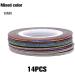 Dajidafu 14piece Easy To Nail Art Striping Tape Set Fashionable And Unique For Stunning Nails Paper Wide Application Multicolored Random Color 1MM - Buy Online on SooperMarket.com