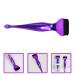 NOLITOY Makeup Foundation & Concealer Brush Set | Flat Top & Eye Shadow Brushes with Spoon for Liquid Blending - Purple - Buy Online on SooperMarket.com