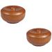 Beavorty 2 STK Razor soap Razor brush For men men's shaving brush Bubble suit shaving foam shaving shell with lid men shaving soap bowl facial soap man bamboo brownx2st 9.7x9.7 cmx2pcs