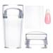 Greoer French Tip Stamper Kit 2 Pieces Clear Nail Art Jelly Stamper with 2 Pieces Scrapers Long Short Soft Silicone Jelly Stamper for Nails French Nail Line Tools for French Manicure DIY Salon