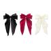 DKDDSSS 3PCS Bow Hair Clips Large Satin Ribbon Bow Hairpins Bows Hair Barrettes Fastener French with Long Ribbon Vintage Hair Slides Solid Color Bowknot Party Hair Accessories Gifts Girls Ladies