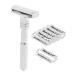 F Fityle Adjustable Safety Razor Classic Mild to Aggressive 1-6 Double Edge with 5 Blades for Men's Shaving