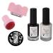 Stamp set 2x stamp varnish stamp - scraper - stamp stencil - stamping kit
