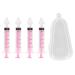 4Pcs Nasal Irrigator Syringe  Reusable Silicone Nasal Rinse Kit Pressure Nasal Syringe for Newborns Toddlers (Pink)