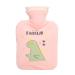 Spiral Hot Water Bottle 500ml Cartoon Dinosaur Thickened Leak-proof Warm Hot Water Bottle for Treating Sore Muscles (Pink)
