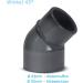 Paradies Pool PVC Fitting Angle 45 - 63 mm Adhesive Sleeve & 50/63 mm Nozzle | Quality European Pool Accessories - Buy Online on SooperMarket.com