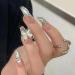 Long Press on Nails Long False Nail French Tip Fake Nails with 3D Butterfly Rhinestones Designs Glossy Full Cover Acrylic Nails for Women False Nails & Accessories - Buy Online on SooperMarket.com