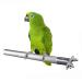 Litewood Bird Perch Stand Cage Shelf Stainless Steel Rod Grinding Claws Trimming Beak Nails Parrot Scratching Stick Exercise Platform for Parakeet Cockatiel Conure African Grey Macaw Cage Accessories L: 11.79x 0.98inch