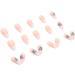 Justotry 24 Pcs Butterfly Almond Short False Nails | Milky White French Press on Nails | Nude Fake Nails with Nail Glue | Stiletto Medium Stick on Nails for Women - Buy Online on SooperMarket.com