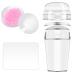 3 pieces of nail art stamper kits clear silicone nail stamp set transparent silicone nail art stamping with scratches French manicure print stamper image for manicure 3 PCs