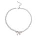 OralGos Elegant Necklace Sparkling Bowknot Fashion Pearl Necklace Elegant Necklace Suitable for Any Occasion