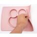 Qshare Toddler Plate | Portable BPA-Free Silicone Suction Plate for Kids | Dishwasher & Microwave Safe | 11x8x1 inch | Cream Pink - Buy Online on SooperMarket.com