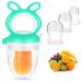 Silicone-Baby fruit feeder baby food feed donor silicone bite pacifier fresh fruit feeder 3-pack silicone bag infant bite bite ring for (green)