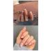 JUSTOTRY 48 Pcs Geometric Square Short False Nails White and Black French Tip Press on Nails Pattern Nude Fake Nails Medium with Nail Glue Stick on Nails for Women SquovalGlue on Nails for Nails Art white&nude48 4