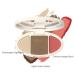 Go Ho 3-In-1 Contour Highlighter Blush Palette - Silky Smooth Pressed Powder for Face Sculpting and Daily Makeup - Buy Online on SooperMarket.com