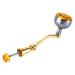 Goture Spinning Reel Handle Metal Reel Replacement Handle Rocker Arm Grip with Round Power Knob Fishing Reel Handle Gold 02 Medium