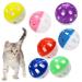Voviggol 12st 4cm cat toys ball with bell pet toys cat ball cat toys with bells cats balls for kitten plastic cat toys 12 pieces of cat bell balls
