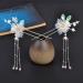 OSALADI 1 Set Hairpin Earring Set Flower Tassel Hairpins Dangle Earrings Flower Pearl Side Comb Dangle Rhinestone Earrings Floral Headpiece Flower Tassel Hair Fork Sweet China Miss Alloy - Buy Online on SooperMarket.com