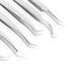 8-Part Stainless Steel Eyelash Extension Tweezers Set - Fine Lace Silver Tweezers for Perfect Eyelash Application - Buy Online on SooperMarket.com