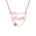 Personalized S925 Nurse Graduation Heart Stethoscope Name Necklaces with Birthstone Rose Gold
