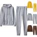oelaio Women's Sweatsuit Set Long Sleeve Hooded Sweatshirt and Sweatpants 2 Piece Tracksuits Outfits with Pocket S-3XL Large Z01-gray