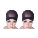 Black mesh dome cap hair network for wigs with a wide rubber band Wig Cap for Making WiGs 2 pieces/lot (m) m (2 pieces) black power cap