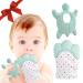 Liname 2 Pack Teething Mitten with Soothing Toy - Baby Chew Toy and Teething Glove- Infant Teething Mitten Crinkle Sound and Textured Silicone to Soothe Sore and Swollen Gums Blue