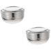Beavorty 2 pieces of razor cup cup bowl foam shave Safety container bowl men care foam robust accessories razor cream use hairdresser steel lid mixed soap 11x5.5cmx2pcs silverx2stk