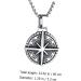 CHILDWEET 1pc Compass Necklace Mens Necklace Mens Pendants Vintage Star Necklace Man Stainless Steel Jewelry - Buy Online on SooperMarket.com