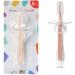 Infant Training Silicone Soft Toothbrush Food Grade 0-2 Years with Baffle BPA-Free Teeth Care can Stand Sucker Brush (Pink)