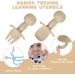 Vicloon Baby Fork and Spoon Set - Silicone Self Feeding Utensils for Toddlers, Easy Grip Cutlery Kit - Gray-Brown - 4Pcs - Buy Online on SooperMarket.com