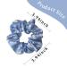 Daisy Flower Blue Hair Scrunchies 2PCS - Women's Silk Hair Accessories & Ponytail Holder Bracelet - Buy Online on SooperMarket.com