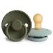 FRIGG Rope Natural Rubber Baby Pacifier | Made in Denmark | BPA-Free (Olive/Sage  0-6 Months) 0-6 Month Olive/Sage