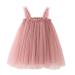PythJooh Baby Girl Tulle Dress Toddler Girl Sleeveless Butterfly Wings Tutu Princess Dress Daisy Stars Sundresses for 0-4Years 2-3 Years Dusty Pink