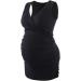 ZUMIY Maternity Nursing Top - Women's V Neck Ruched Waist Double Layered Tank - S Black+Grey/2-Pack - Buy Online on SooperMarket.com