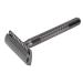 Double Edge Safety Razor Men Home Salon Portable Zinc Alloy Brass Handle Shaving Razor Birthday for Home Gift(Black)