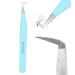 Ms.Queen Volume Tweezers For Eyelash Extensions, Fiber Tip Grip Lash Tweezers L-Shape Boot Mega Volume Mink Lashes Tweezers, Blue