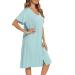 Jecarden Women's Short Sleeve Maternity Nightgown - Comfortable Modal Cotton Sleepwear in Green - Buy Online on SooperMarket.com