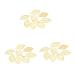 200 pcs Leaves India Hanging Leaf Headwear Tree Flatback Making Bracelet Craft for DIY Bride Silver 2*3.4cmx3pcs Goldenx3pcs