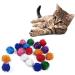 Voviggol 20-Pack Sparkle Cat Balls - Large Glittering Pom Pom Toys for Indoor Kittens - Fuzzy Colorful Balls - Buy Online on SooperMarket.com