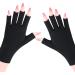 Subay UV Gloves for Gel Nails Professional UPF50+ UV Protection Gloves for Manicures Anti-UV Fingerless Protect Hands from UV Light Harm(Black)