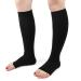 Ruilogod 1 Pair Size M Black Warm Elastic Calf Compression Sleeves Lower Leg Shaper Bands Wrap Stockings