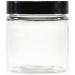 3 Pack 250ml Transparent Plastic Cosmetic Containers with Black Lid - Refillable Empty Cream Bottles & Lotion Storage for Ointments - Buy Online on SooperMarket.com