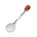 AMBEDORA Small Spoon for Boy or Girl Sterling Silver Oxidised Silver Spoon Patras with Amber Christening Birthday Gift