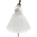 AHAHA Baby Girls White Flower Dress - 12 Months | Perfect for Christening, Wedding & Parties - Buy Online on SooperMarket.com