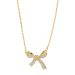 OralGos Delicate Butterfly Necklace with Rhinestone Bow for Women and Girls Metal Chain Stylish Accessory Gold Color