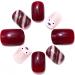 Brishow Christmas Snow Elk Press on Nails - Red Short Square Fake Nails for Women and Girls (24pcs) - Buy Online on SooperMarket.com