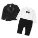 AmzBarley Baby Boys Gentlemans Outfit Suit Kids Long/Short Sleeve Dress Shirt Pants Vest Bowtie Tuxedo Rompers Childs Birthday Evening Holiday Party Black 243 12-18 Months