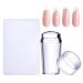 HJ-NAT074-2 SET French silicone transparent nail art stamp set Everding for manicure stamp template stamp scrap 2 pieces 2 pieces (1 piece)